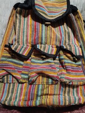 Matty M Backpack Ethnic Bag Adult Size Backpack Hippie Handwoven Artisan Boho